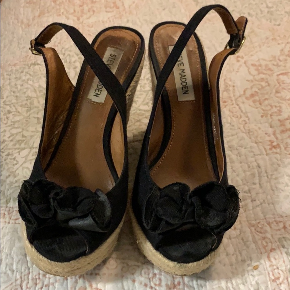 Steve Madden linen wedges